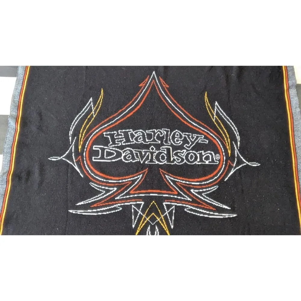 Harley-Davidson Spade Throw Blanket | Black Fleece Motorcycle Blanket